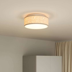 Lampe de plafond Taupe 30 x 30 x 13,5 cm tissu 581420581420