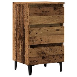 Table de chevet avec pieds en métal vieux bois 40x35x69 cm 581421581421