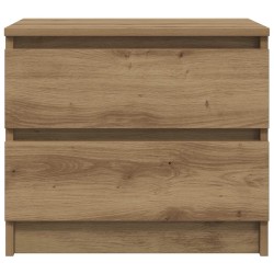 Table de chevet chêne artisanal 50x40x43.5 cm bois d’ingénierie 581423581423