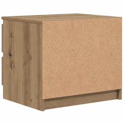 Table de chevet chêne artisanal 50x40x43.5 cm bois d’ingénierie 581423581423