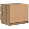 Table de chevet chêne artisanal 50x40x43.5 cm bois d’ingénierie 581423581423