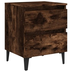 Table de chevet avec pieds en métal Chêne fumé 40x35x50 cm 581425581425