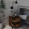Table de chevet avec pieds en métal Chêne fumé 40x35x50 cm 581425581425