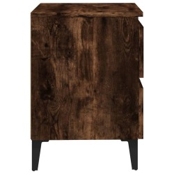 Table de chevet avec pieds en métal Chêne fumé 40x35x50 cm 581425581425