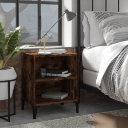 Table de chevet avec pieds en métal Chêne fumé 40x30x50 cm 581426581426