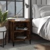 Table de chevet avec pieds en métal Chêne fumé 40x30x50 cm 581426581426