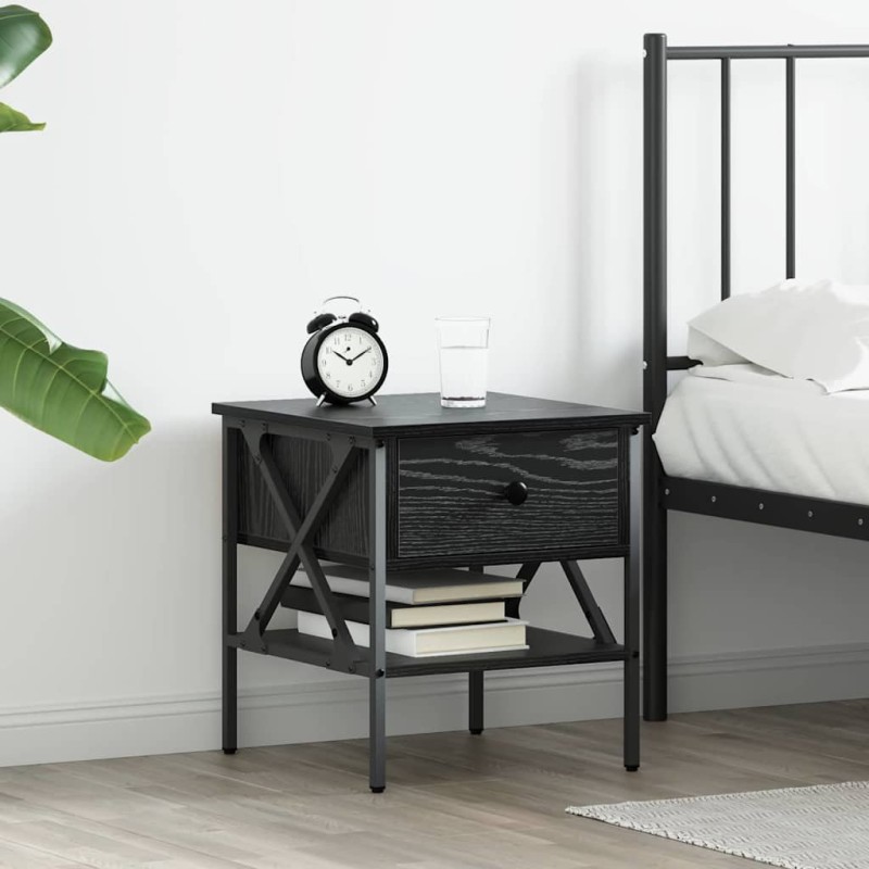 Table de chevet avec tiroir Chêne noir 40 x 42 x 45 cm 581427581427