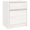 Table de chevet Blanc 40x31x50 cm Bois de pin massif 581429581429