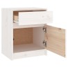 Table de chevet Blanc 40x31x50 cm Bois de pin massif 581429581429