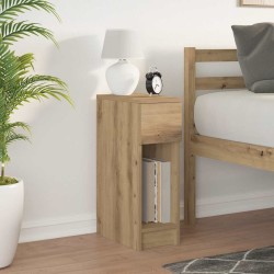 Table de chevet avec tiroir chêne artisanal 20x36x60 cm 581430581430
