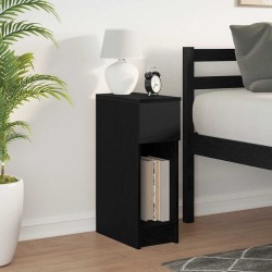 Table de chevet avec tiroir chêne noir 20x36x60 cm 581432581432