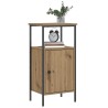 Table de chevet chêne artisanal 41x31x80 cm bois d'ingénierie 581433581433