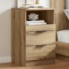Table de chevet chêne artisanal 40x36x65 cm bois d'ingénierie 581434581434