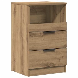 Table de chevet chêne artisanal 40x36x65 cm bois d'ingénierie 581434581434