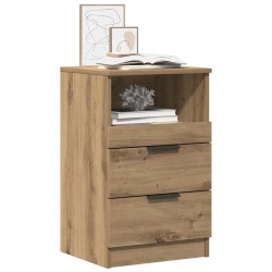 Table de chevet chêne artisanal 40x36x65 cm bois d'ingénierie 581434581434