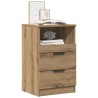 Table de chevet chêne artisanal 40x36x65 cm bois d'ingénierie 581434581434