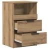 Table de chevet chêne artisanal 40x36x65 cm bois d'ingénierie 581434581434