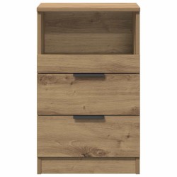 Table de chevet chêne artisanal 40x36x65 cm bois d'ingénierie 581434581434