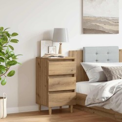 Table de chevet chêne artisanal 40x35x69 cm bois d’ingénierie 581435581435
