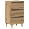 Table de chevet chêne artisanal 40x35x69 cm bois d’ingénierie 581435581435