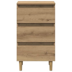 Table de chevet chêne artisanal 40x35x69 cm bois d’ingénierie 581435581435