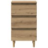 Table de chevet chêne artisanal 40x35x69 cm bois d’ingénierie 581435581435