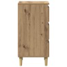 Table de chevet chêne artisanal 40x35x69 cm bois d’ingénierie 581435581435