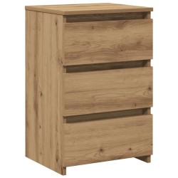 Table de chevet chêne artisanal 40x35x62,5 cm bois d'ingénierie 581436581436