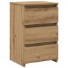 Table de chevet chêne artisanal 40x35x62,5 cm bois d'ingénierie 581436581436