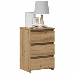 Table de chevet chêne artisanal 40x35x62,5 cm bois d'ingénierie 581436581436