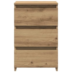 Table de chevet chêne artisanal 40x35x62,5 cm bois d'ingénierie 581436581436