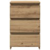 Table de chevet chêne artisanal 40x35x62,5 cm bois d'ingénierie 581436581436