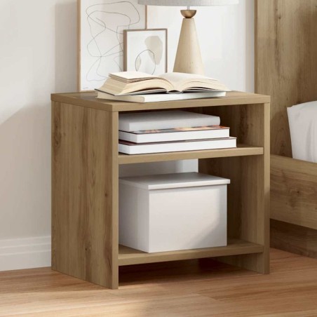 Table de chevet chêne artisanal 40x30x40 cm bois d'ingénierie 581437581437