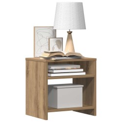 Table de chevet chêne artisanal 40x30x40 cm bois d'ingénierie 581437581437