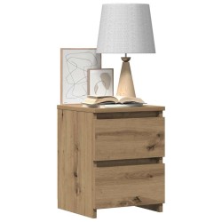 Table de chevet chêne artisanal 30x30x40 cm bois d'ingénierie 581439581439