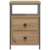 Table de chevet chêne artisanal 34x35,5x50 cm bois d'ingénierie 581440581440