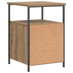 Table de chevet chêne artisanal 34x35,5x50 cm bois d'ingénierie 581440581440