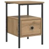 Table de chevet chêne artisanal 34x36x50 cm bois d'ingénierie 581446581446