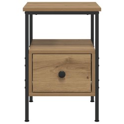 Table de chevet chêne artisanal 34x36x50 cm bois d'ingénierie 581446581446