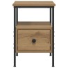 Table de chevet chêne artisanal 34x36x50 cm bois d'ingénierie 581446581446