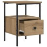 Table de chevet chêne artisanal 34x36x50 cm bois d'ingénierie 581446581446