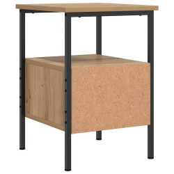 Table de chevet chêne artisanal 34x36x50 cm bois d'ingénierie 581446581446