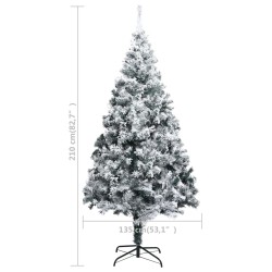 Sapin de Noël artificiel avec neige floquée vert 210 cm PVC 581447581447