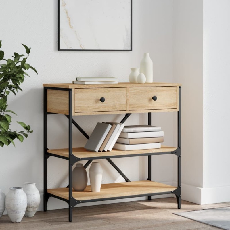 Table console chêne sonoma 75x34,5x75 cm bois d'ingénierie 581450581450