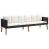 Salon de jardin 4 pcs avec coussins Résine tressée Noir 581453581453