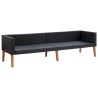 Salon de jardin 4 pcs avec coussins Résine tressée Noir 581453581453