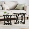 Table d'appoint 2 pcs Chêne noir Bois d'ingénierie et acier 581464581464