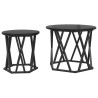 Table d'appoint 2 pcs Chêne noir Bois d'ingénierie et acier 581464581464