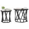 Table d'appoint 2 pcs Chêne noir Bois d'ingénierie et acier 581464581464