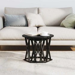 Table d'appoint 2 pcs Chêne noir Bois d'ingénierie et acier 581464581464